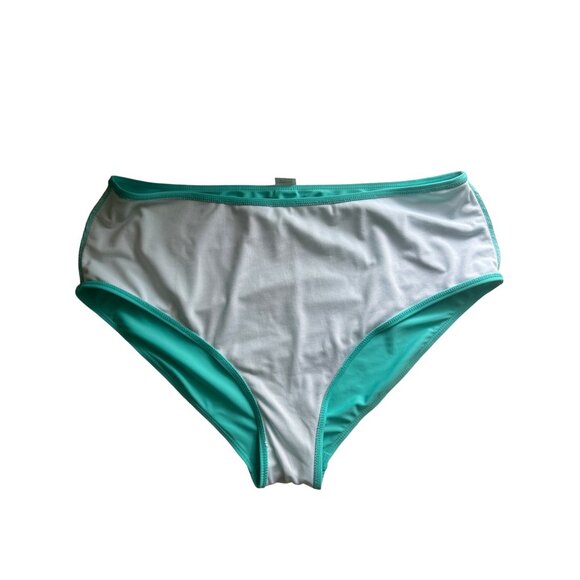 Womens Halter Neck Turquoise Butterfly Print  2 Pc Swimsuit Dress, Size XXL - Picture 9 of 16